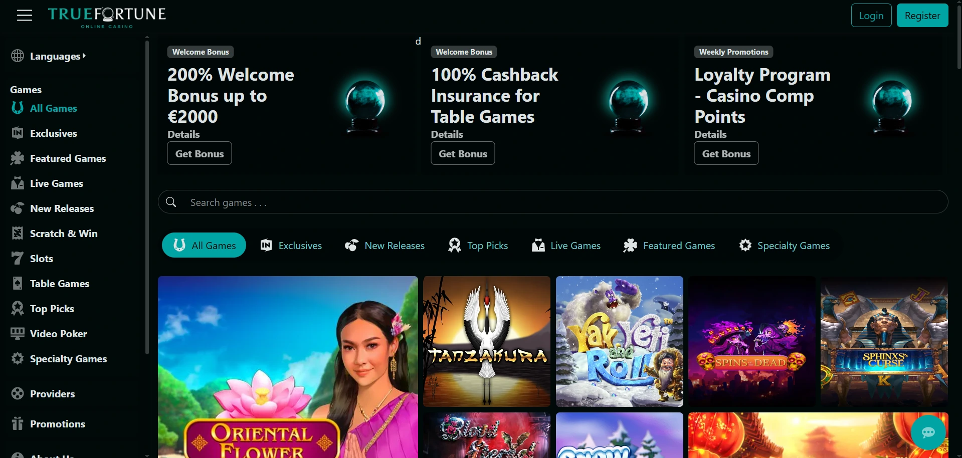 true fortune casino main page